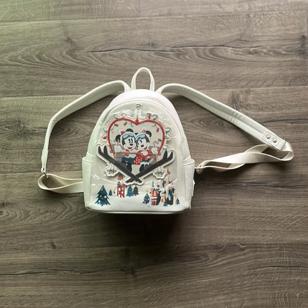 NWT Disney Loungefly Mickey & Minnie Mouse Holiday Backpack